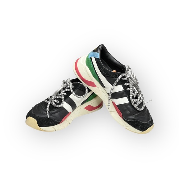 Gola aso Free People ψ Eclipse Trident Comfort Trainers Suede Sneakers ψ Black - Picture 10 of 16